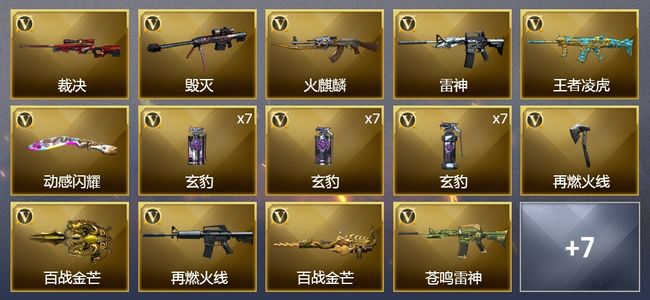 穿越火线（CF）1王者武器 36V武器 1V角色 5皮肤 可排位 枪王