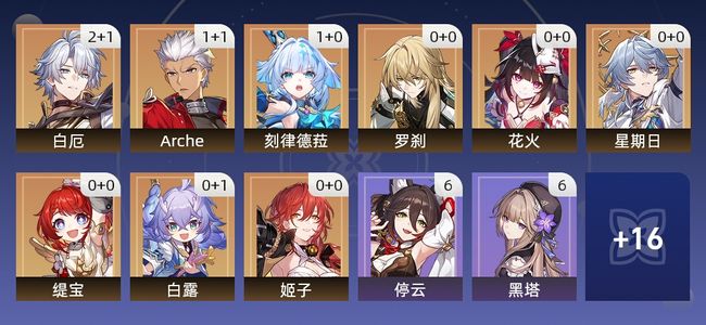 崩坏：星穹铁道16黄 13角色黄 3光锥黄 9五星角色 3五星光锥 66级 男主
