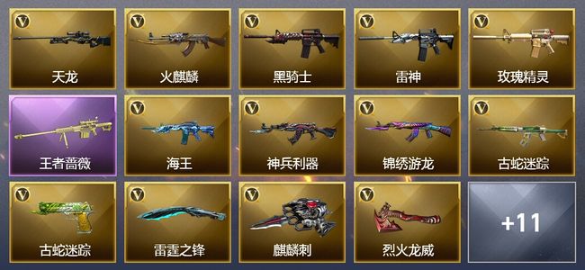 穿越火线（CF）1王者武器 17V武器 11皮肤 可排位