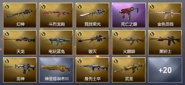 穿越火线（CF）33V武器 1V角色 14皮肤 可排位 传奇