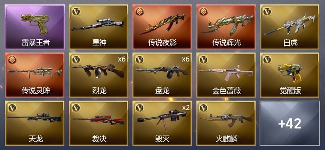 穿越火线（CF）5传说武器 5王者武器 77V武器 5V角色 24皮肤 可排位 枪王