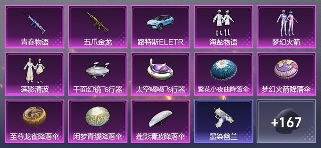 和平精英1载具 3升级枪 3粉装 2飞行器 91套装 43213热力 8印记