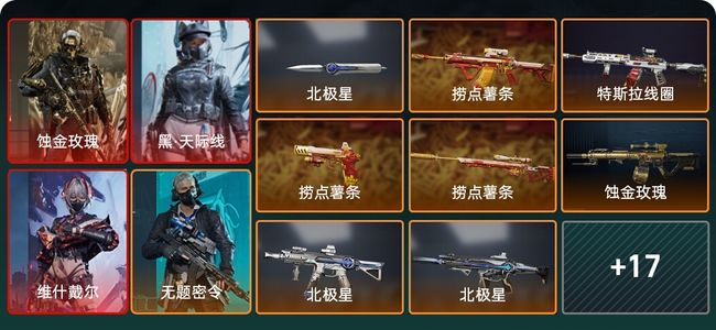 三角洲行动总资产244.3M 6干员外观 1近战 24传说枪械 烽火：钻石 战场：