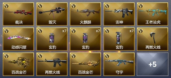 穿越火线（CF）1王者武器 35V武器 1V角色 5皮肤 可排位 枪王