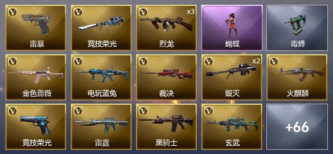 穿越火线（CF）6炫金武器 108V武器 4V角色 17皮肤 可排位 传奇
