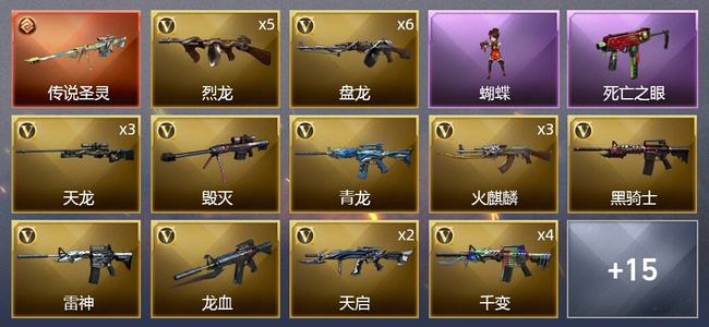 穿越火线（CF）1传说武器 2王者武器 41V武器 1V角色 不可排位 新锐