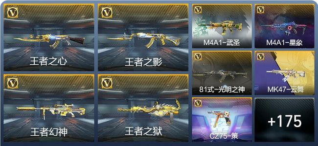 穿越火线：枪战王者10王者武器 184英雄武器 6英雄角色 244万化 枪王