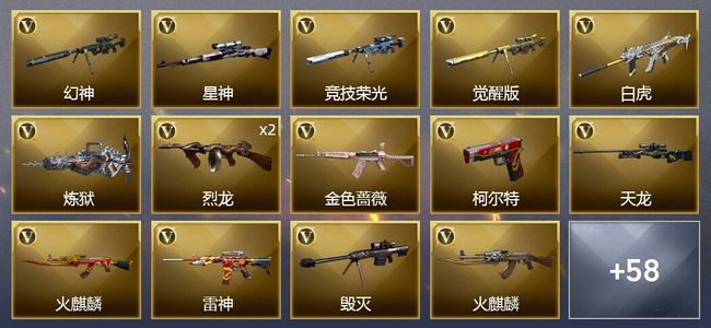 穿越火线（CF）1王者武器 1炫金武器 83V武器 2V角色 35皮肤 可排位 新锐
