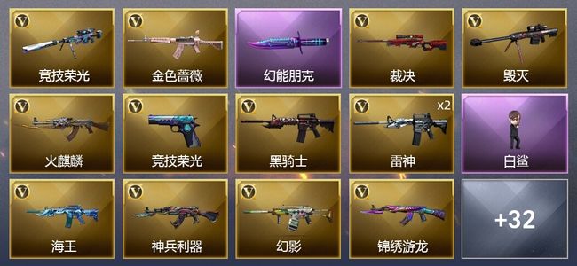 穿越火线（CF）1王者武器 60V武器 1V角色 20皮肤 可排位