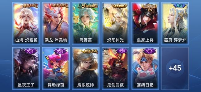 王者荣耀4传说 11史诗 56皮肤 秩序白银I