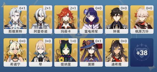 原神29黄 25角色黄 4武器黄 11五星角色 4五星武器 男主 58级