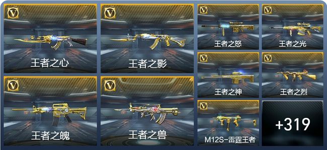 穿越火线：枪战王者V9 24王者武器 355英雄武器 13英雄角色 722万化 枪王S