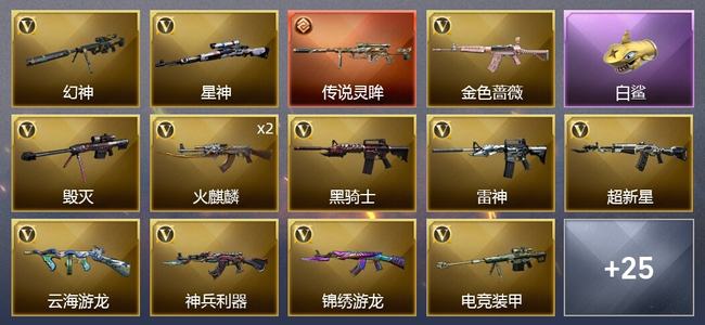 穿越火线（CF）1传说武器 3王者武器 33V武器 13皮肤 可排位 传奇