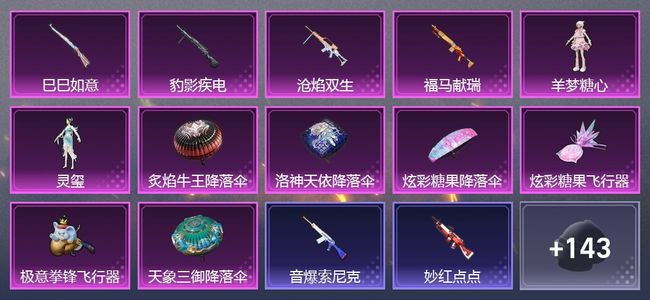 和平精英4升级枪 2粉装 2尾迹 84套装 37486热力 3印记