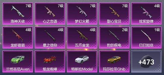 和平精英6载具 10升级枪 27粉装 4飞行器 256枪皮 219套装 113330热力 14印记 星钻