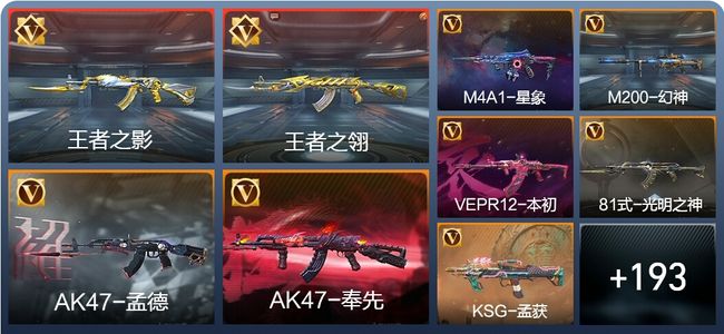 穿越火线：枪战王者V7 12王者 224英雄武器 3英雄角色 294万化 枪皇