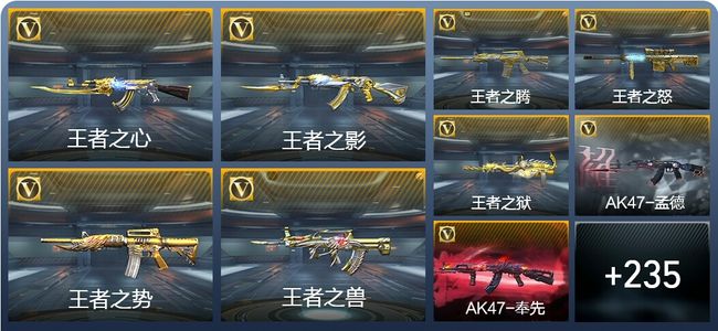 穿越火线：枪战王者V8 22王者武器 244英雄武器 8英雄角色 501万化 枪皇