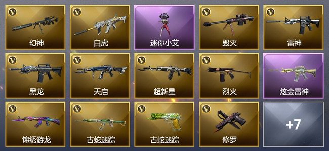 穿越火线（CF）1炫金武器 18V武器 9皮肤 可排位