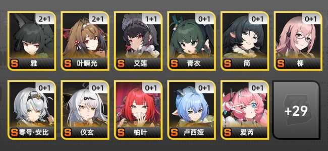 绝区零67黄 48角色黄 28S角色 17S音擎 16S邦布 女主 60