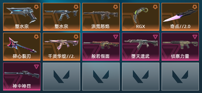 无畏契约8橙皮 4紫皮 34皮肤 18080皮肤总价值 380已用源晶 铂金