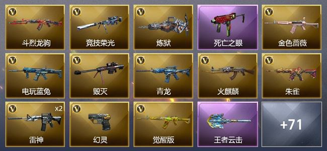 穿越火线（CF）5王者武器 80V武器 4V角色 17皮肤 可排位 传奇