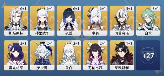 原神137黄 108角色黄 29武器黄 38五星角色 25五星武器 男主 60级