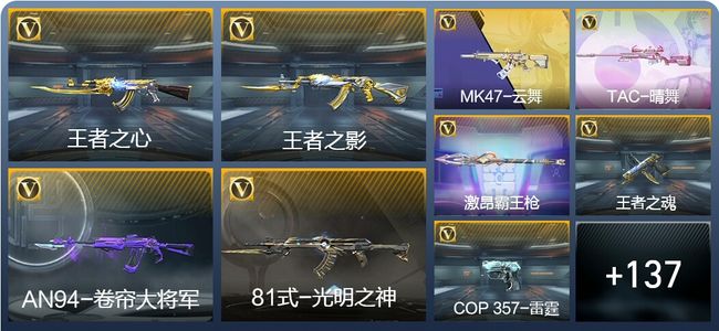 穿越火线：枪战王者V2 7王者武器 146英雄武器 4英雄角色 260万化 枪皇SSS