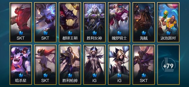 英雄联盟（LOL）4臻彩 21限定 8传说 92皮肤 93炫彩 153英雄 钻石
