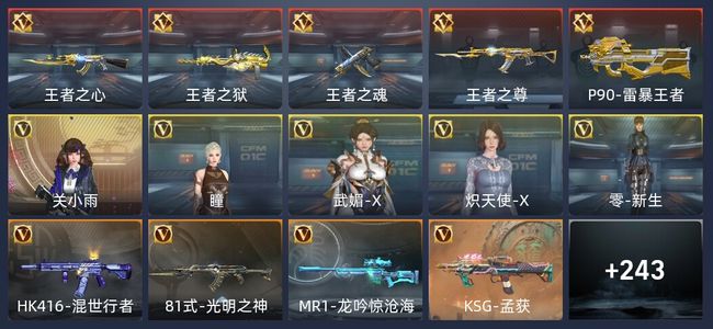 穿越火线：枪战王者V3 5王者 252英雄武器 5英雄角色 286万化 枪圣SSS