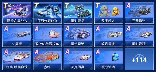 QQ飞车手游V11 5永久T车 82永久A车 128永久赛车 59宠物 男号 钻石