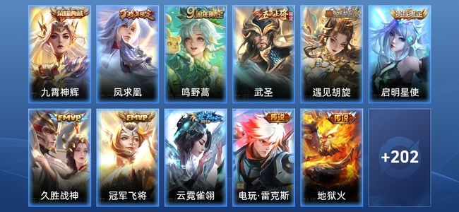 王者荣耀V7 1典藏 11传说 55史诗 213皮肤 122英雄 永恒钻石IV