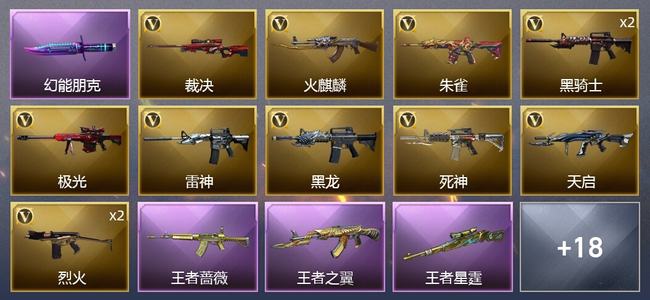 穿越火线（CF）4王者武器 27V武器 1V角色 15皮肤 可排位 传奇