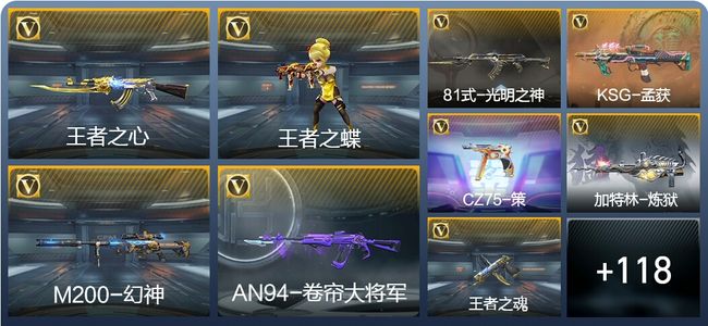 穿越火线：枪战王者V5 10王者武器 127英雄武器 3英雄角色 167万化 专家S