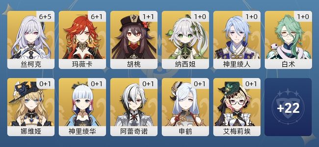 原神85黄 62角色黄 23武器黄 33五星角色 19五星武器 女主 59级