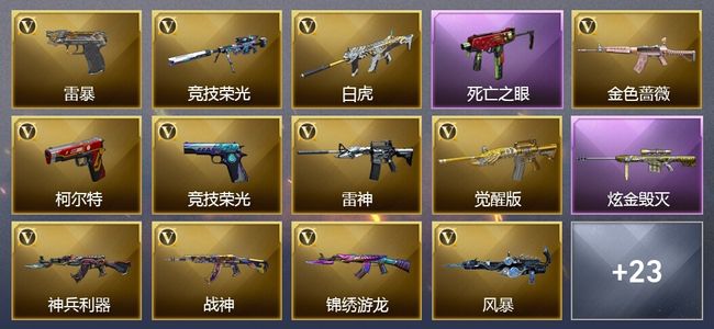 穿越火线（CF）1炫金武器 26V武器 1V角色 8皮肤 可排位 新锐