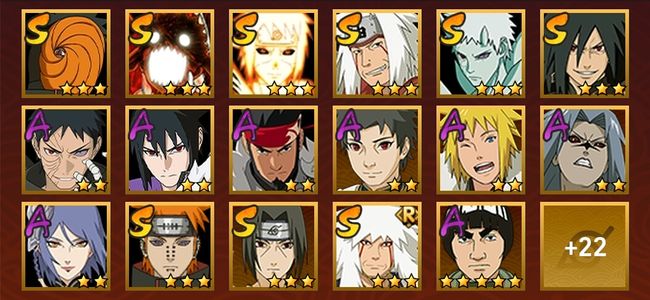 火影忍者V10 10S忍 29A忍 115忍 1327S碎片 15通灵 500W战力 前1000名 影级