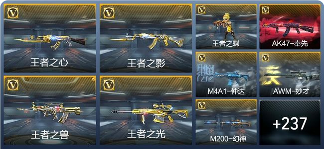 穿越火线：枪战王者V7 19王者武器 270英雄武器 4英雄角色 594万化 枪皇S