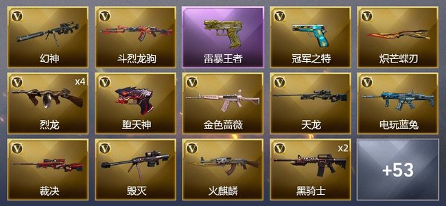 穿越火线（CF）4王者武器 72V武器 2V角色 20皮肤 不可排位 枪王