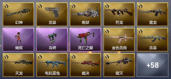 穿越火线（CF）13王者武器 14炫金武器 136V武器 12V角色 18皮肤 可排位