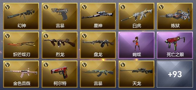 穿越火线（CF）22王者武器 4炫金武器 254V武器 45V角色 48皮肤 可排位