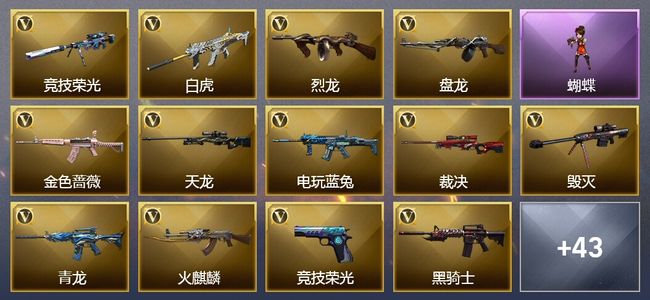 穿越火线（CF）8王者武器 5炫金武器 86V武器 15V角色 11皮肤 可排位