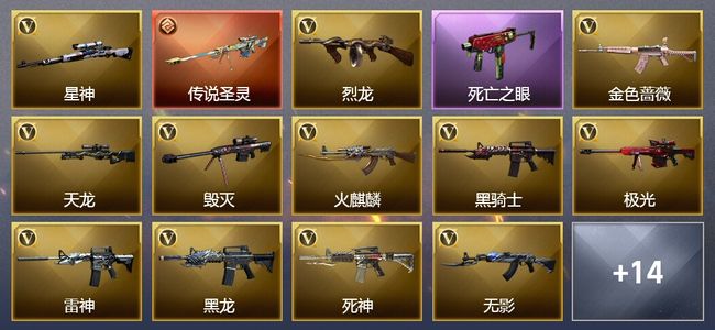 穿越火线（CF）1传说武器 6王者武器 32V武器 11V角色 17皮肤 可排位