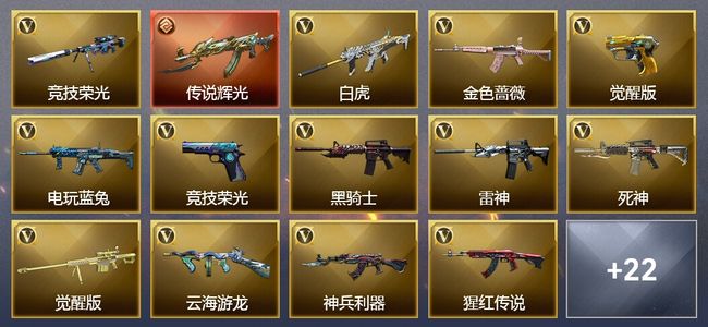 穿越火线（CF）1传说武器 5王者武器 38V武器 32V角色 18皮肤 可排位