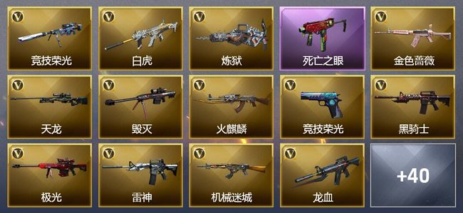 穿越火线（CF）8王者武器 2炫金武器 80V武器 16V角色 12皮肤 可排位