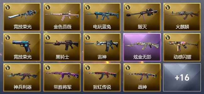 穿越火线（CF）1炫金武器 42V武器 16V角色 5皮肤 可排位
