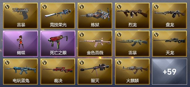 穿越火线（CF）7王者武器 5炫金武器 153V武器 27V角色 23皮肤 可排位