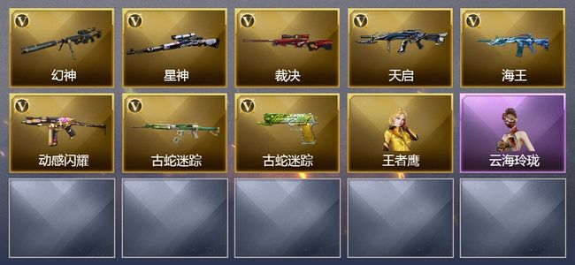 穿越火线（CF）1王者武器 12V武器 14V角色 6皮肤 可排位