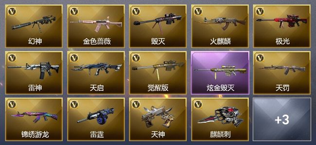 穿越火线（CF）1王者武器 1炫金武器 14V武器 9V角色 7皮肤 可排位