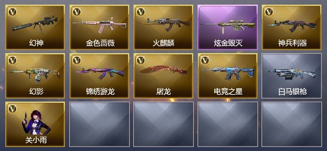 穿越火线（CF）1炫金武器 9V武器 8V角色 3皮肤 可排位