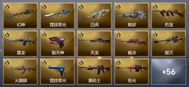 穿越火线（CF）20王者武器 6炫金武器 85V武器 7V角色 16皮肤 可排位